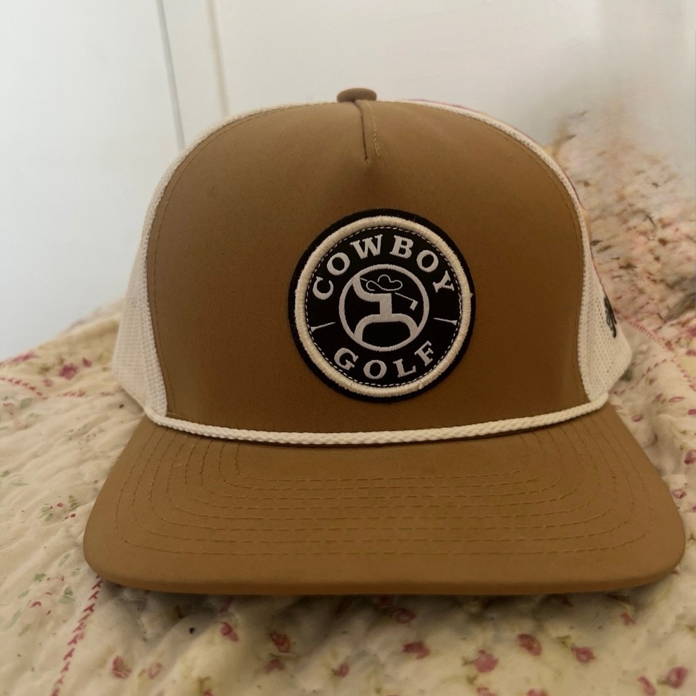 Hooey Cowboy Golf Tan and Cream Cap